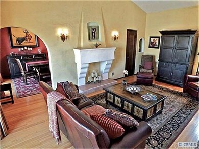 Living room with faux fireplace