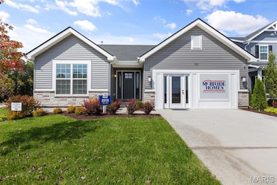 View of front of home with a front yard