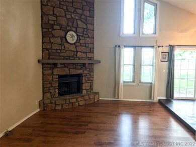 Living area with fireplace