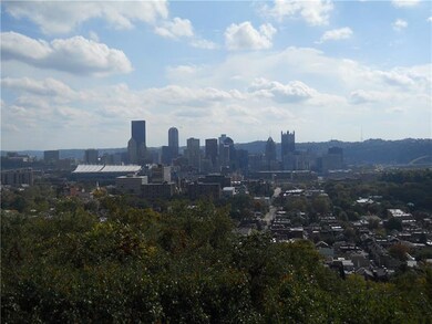 Downtown Pittsburgh in view from the large windows