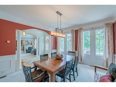 Wall of windows in formal dining room makes this s