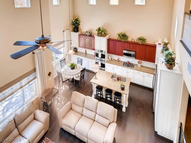 Balcony view to Living, Kitchen, and Dining Nook