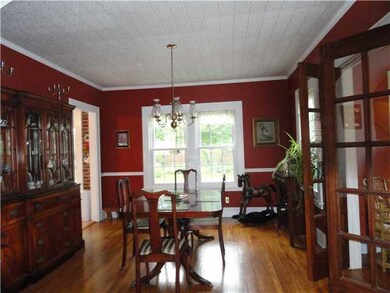 Dining Room. Dining room with french doors that le