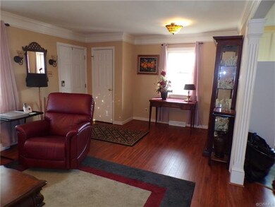 View of Living Room from front porch entrance  Not