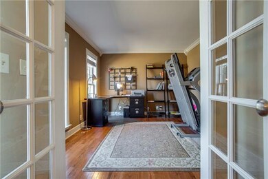 French doors into office w/Hardwood floors