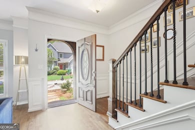 Entrance with hardwood floors