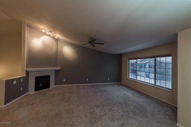 Living room with vaulted ceilings