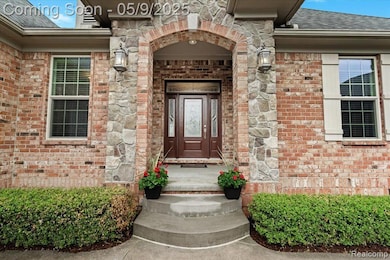 Gorgeous brick and stone entrance.