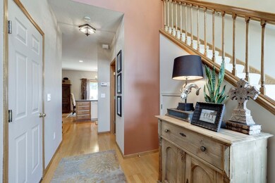 Well lit and spacious, this foyer makes a great fi