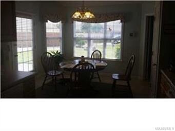 Breakfast nook overlooking outside patio