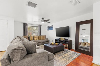 view of family room from dining area