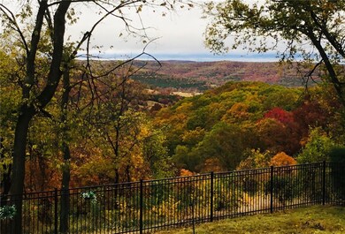 New black iron fence allows you to still see this beautiful fall view!