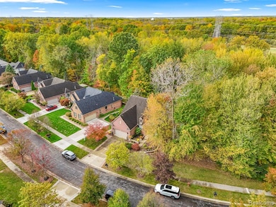 Aerial perspective of suburban area