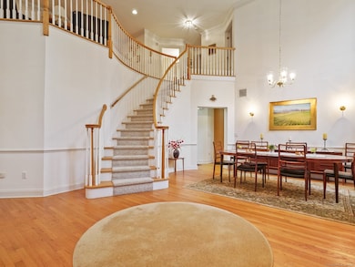 Graceful stairs overlooking Dining room