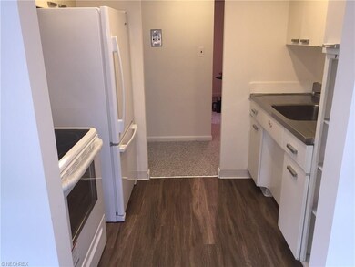 The efficient kitchen has full-sized appliances