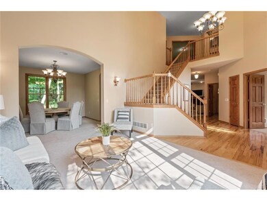 Foyer leading to family room, living room, office 