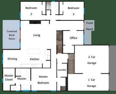 Fantastic open floor plan.  Split floor plan for privacy in the master.  Laundry centrally located & directly off the master & the coat closet entry through the garage.