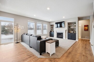An open family room overlooking the private backyard