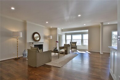Living Room:  Lots of light and 9 foot ceilings.