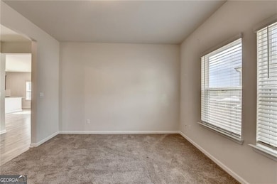 Carpeted spare room with a wealth of natural light