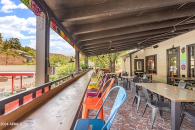 Outdoor seating facing Tombstone Cyn