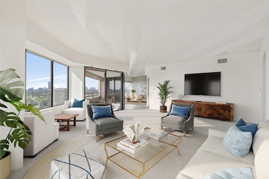 The Living Room as viewed toward the balcony and t