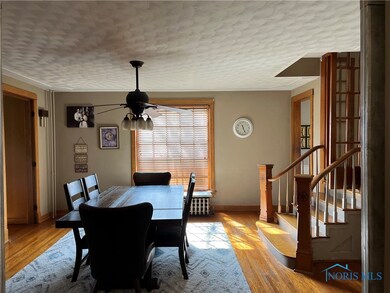 View of dining room from the family room that is b