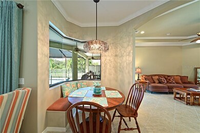 Breakfast nook complete with built-in window seat 