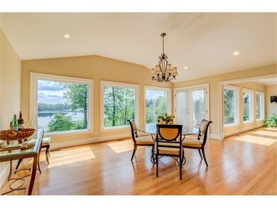 Dining area large enough for banquet sized table. 