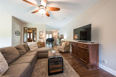 Great room flows into formal living room