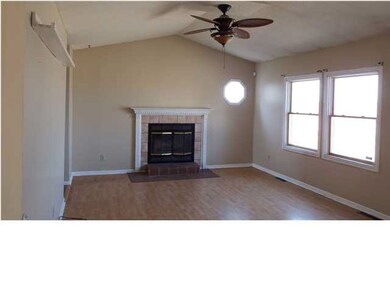 Living room Wood burning fireplace