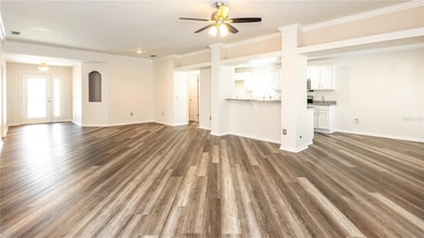 Great room with dining room combo