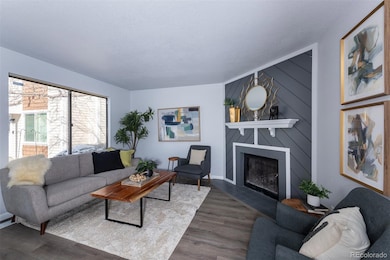 Living room with fireplace