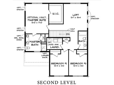 Upper Level Floor Plan-This home will have a 4th Bedroom in place of the loft