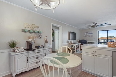 Dining space featuring light wood-style floors, or