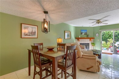 View of the dining room with the living room in th