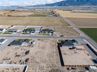 Overview of rural landscape with mountains