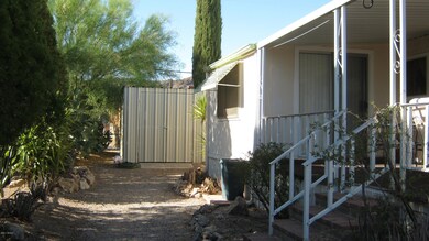 Side yard showing shed