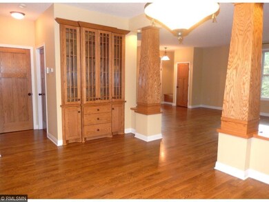 The dining room has beautiful built in cabinetry.