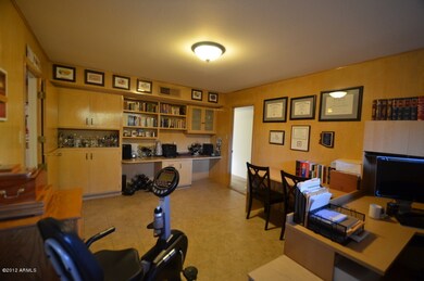 Family room or den, built in cabinets
