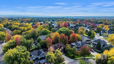 Aerial perspective of suburban area