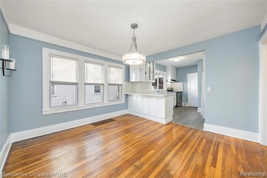 Kitchen featuring white cabinets, plenty of natural light, dark wood-style floors, and open floor plan