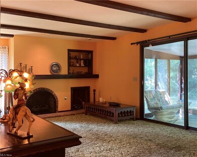 fireplace with side book case