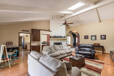 Family room with 2 way fireplace