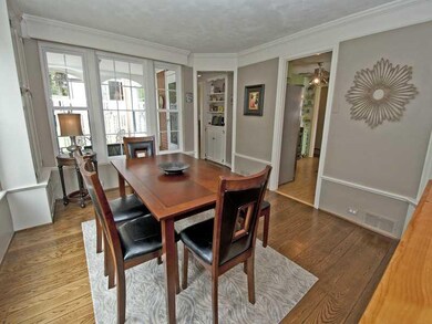 Dining Room. The dining area looks out on to the p