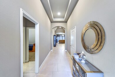 Extended entrance with high ceilings