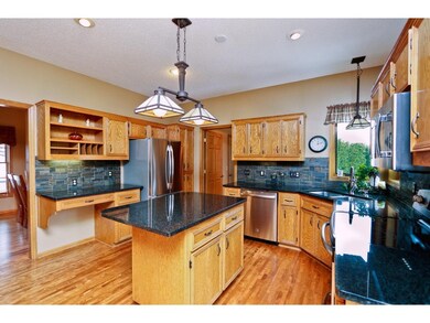 Spacious kitchen. Spectacular slate back-splash, g
