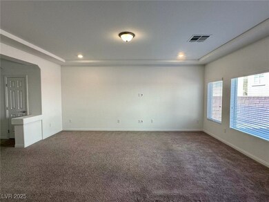 Unfurnished room with carpet floors, recessed ligh