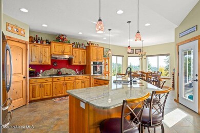 Spacious Kitchen Island with Granite Cou