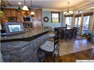 Breakfast bar eating area in kitchen